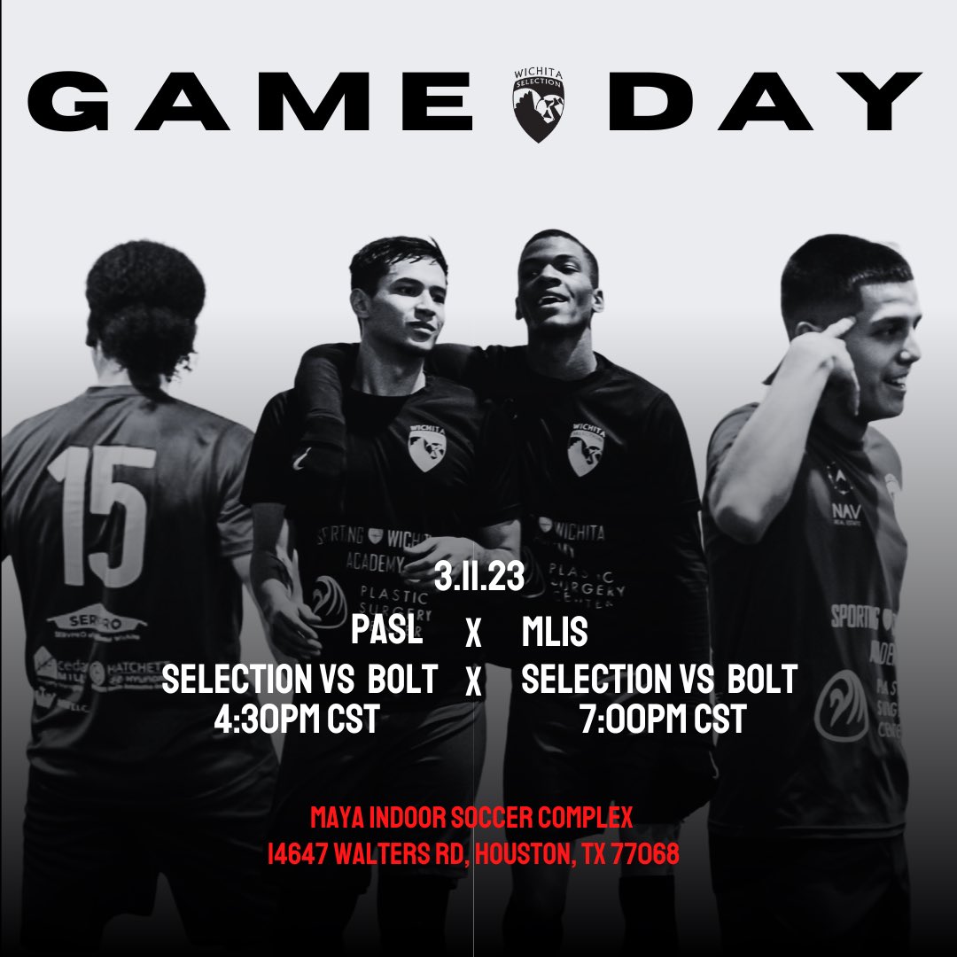 IT IS GAME DAY! #ForTheHomeTown 

3.11.23 vs Houston Bolt 
PASL - 4:30PM CST 
MLIS - 7:00PM CST
