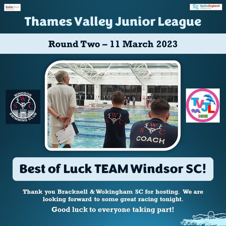 Windsor SC is looking forward to seeing two teams in action this evening (Windsor Red &amp; Windsor Blue) at Round 2 of TVJL.

Our young swimmers, aged 9 to 12 years old, are ready to race!

Thank you BWSC for hosting and to the officials and volunteers who have made this event happe