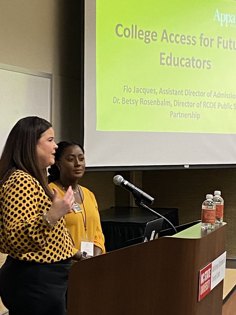 Love seeing ⁦<a href="/brosenbalm/">Betsy Rosenbalm</a>⁩ and Flo share college tips for our teacher adepts at our statewide conference #ncteachercadet #nced ⁦<a href="/reederh/">Hannah Reeder</a>⁩ ⁦<a href="/NCFPSC/">NC Foundation for Public School Children</a>⁩
