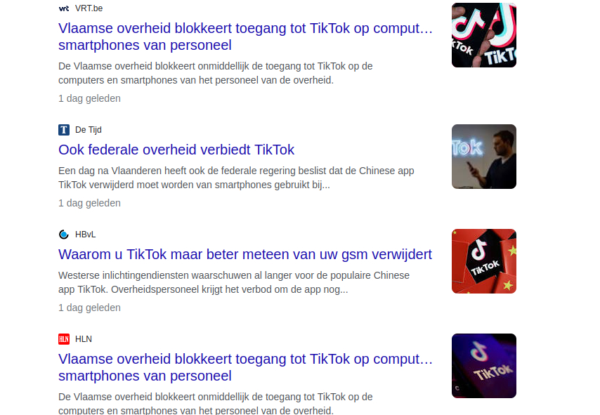 TikTok? Ik maak me meer zorgen over de gegevens die de Vlaamse overheid verzamelde in 't kader v/d contacttracing en 't feit dat ze gegevens uit uw persoonlijk 'Globaal Medisch Dossier' gebruikte voor de vaccinatiecampagne dan over dé Chinezen en hun app'je dat ik niet gebruik.