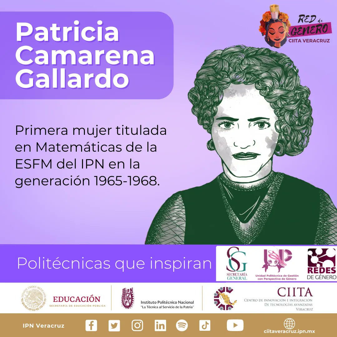 HaloHashgm's tweet photo. “Politécnicas que inspiran”

Patricia Camarena Gallardo fue la primera mujer titulada en Matemáticas de la ESFM del IPN en la generación 1965-1968.

Desde 1970 estuvo adscrita al Departamento de Ingeniería en Comunicaciones y Electrónica de la ESIME-Zacatenco.
#IPNVERACRUZ
#IPN https://t.co/utPBKiF4La