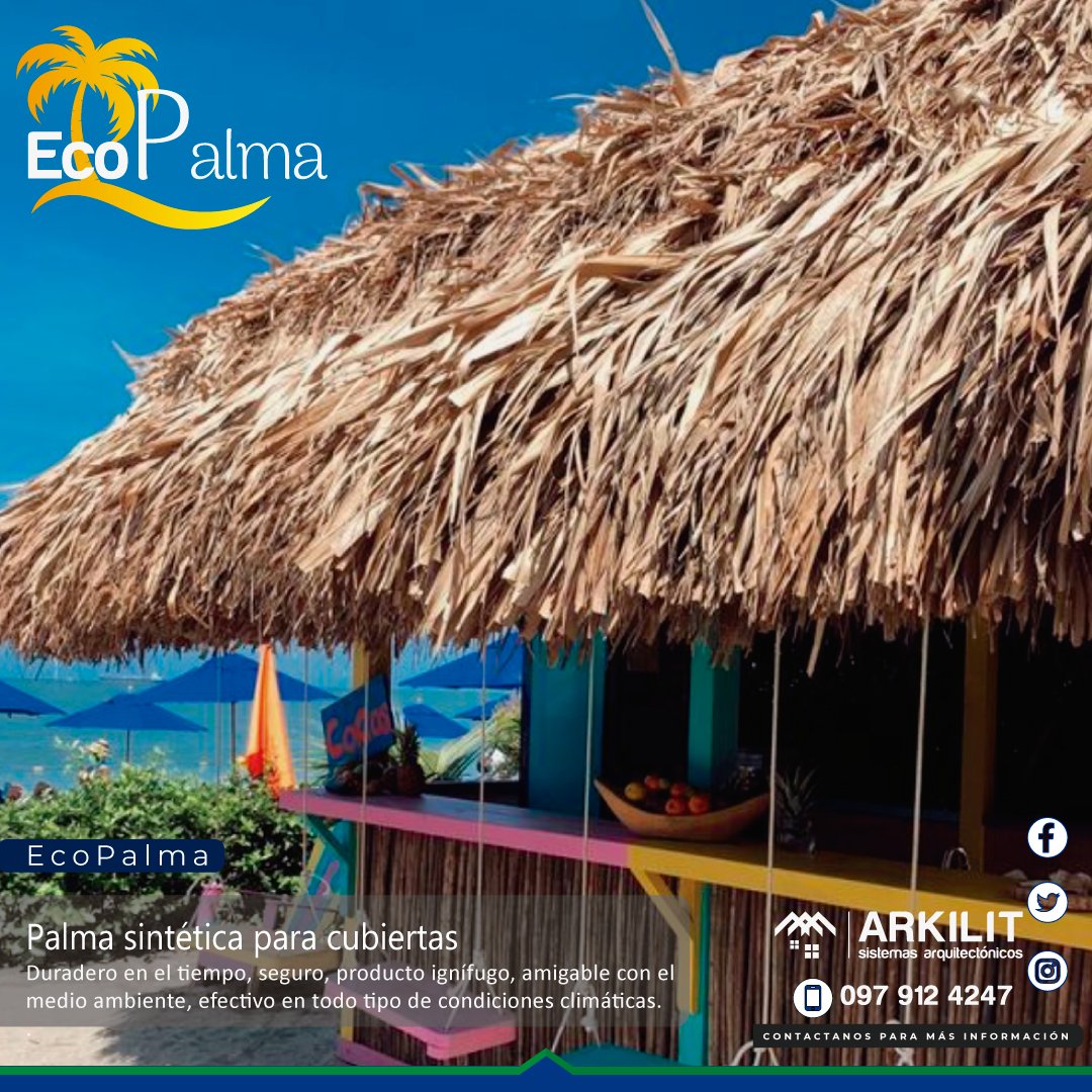 ARKILIT_SA's tweet photo. Cubiertas con una apariencia natural EcoPalma.  https://t.co/LCyMSa1I8V
 #ecopalma #cabañas #restaurant #resorts #zonatropical #construcción #diseño #decoracion #ecuador  #construccion #pisinas #jardines #arkilit #arquitecturaydiseño #arquitectura #adnarkilit https://t.co/kFmPFOQFlQ