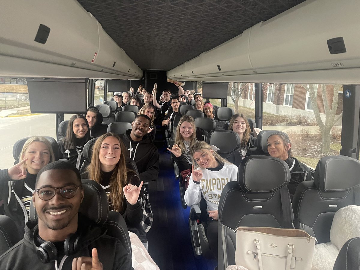 ESU Cheer Squad (@esucheer) on Twitter photo Headed to cheer on <a href="/ESUMensBBall/">Emporia State Basketball</a> at the NCAA Regional Tournament with the <a href="/esuathleticband/">Emporia State Athletic Bands</a>! #StingersUp Headed to cheer on <a href="/ESUMensBBall/">Emporia State Basketball</a> at the NCAA Regional Tournament with the <a href="/esuathleticband/">Emporia State Athletic Bands</a>! #StingersUp