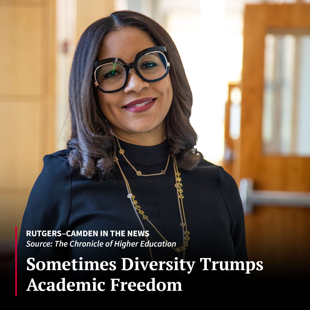 The Chronicle: Stacy Hawkins, vice dean and professor at <a href="/RutgersLaw/">Rutgers Law ⚖️</a> in Camden, implores academic administrators to "take seriously the responsibility to weigh the competing interests involved when academic freedom and DEI efforts collide" in this op-ed: go.rutgers.edu/wd302ozh