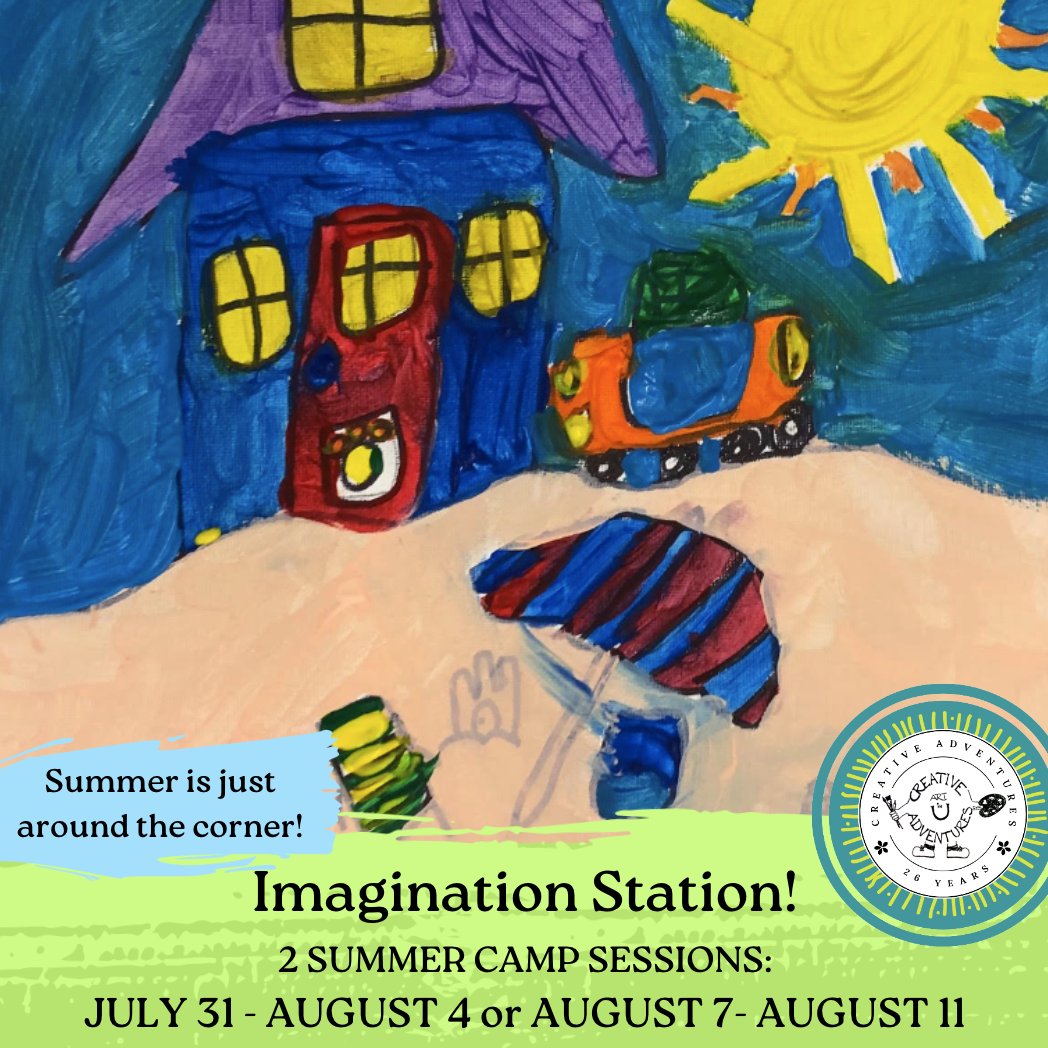 Summer is just around the corner, and you're invited! This year Creative Adventures will offer another unique #SummerArtCamp for students entering 1st through 6th grades. Head to our website to learn more and register for one of the sessions today! artinyou.com/summercamp