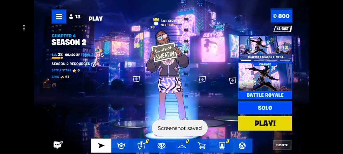 sevenplays31's tweet photo. I am very guilty of sweating 😂 #FortniteMEGA #FortniteChapter4Season2 https://t.co/Ka7s14bCns