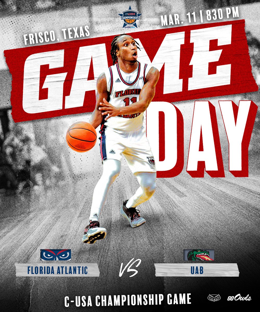 🏆 ᴄʜᴀᴍᴘɪᴏɴꜱʜɪᴘ ꜱᴀᴛᴜʀᴅᴀʏ 🏆

🆚 UAB
📍   Frisco, Texas
🏟️ Ford Center at The Star
🕡 7:30 p.m. CT / 8:30 p.m. ET
📺 CBS Sports Network
📊 bit.ly/421IvDD
📻 bit.ly/3Fadioe