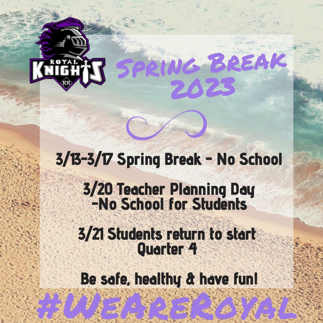 Enjoy your Spring Break! See you on March 21st!