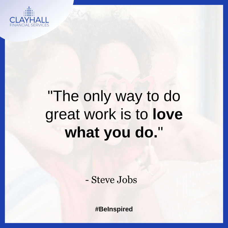 Remember that loving what you do is the key to success. 🔑

Our team at Clayhall Financial Services is passionate about helping our clients achieve their financial goals. 

#ClayhallFinancialServices #Mortgage #LifeInsurance #PlanAhead #LifePlanning #FuturePlanning #RealEstate