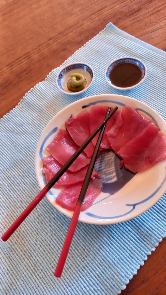Nice lunch today 👺🥢
#tuna #sashimi #sashimilover #wasabi #kikkoman #lunch