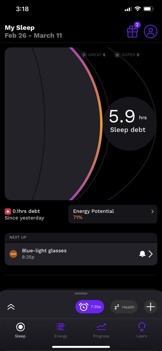 tomasalonso_me's tweet photo. Kudos to Rise Sleep; First ever sleep app that actually tracks debt.
Impressive accuracy when connected to @ouraring too.
#sleep #oura #quantified https://t.co/zuzU9mQ5wq