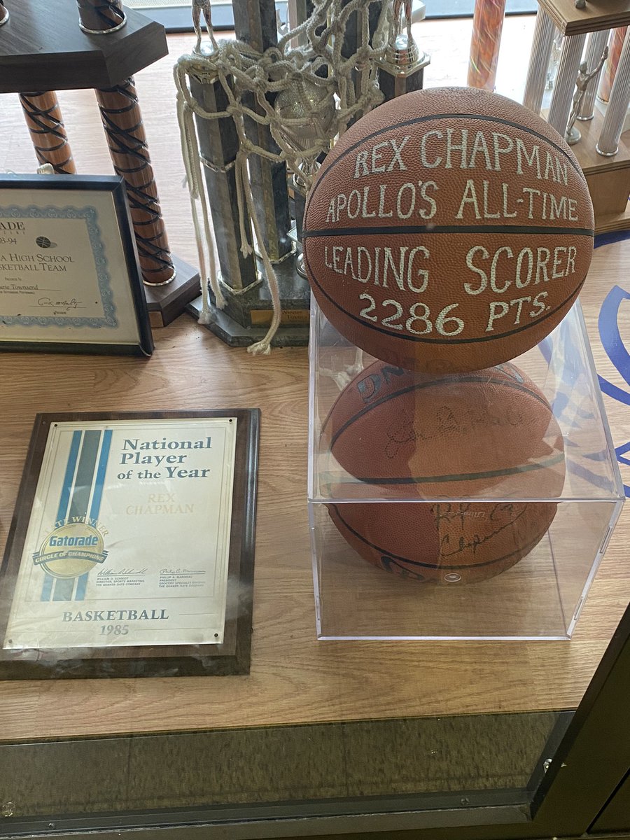 Looking good <a href="/RexChapman/">Rex Chapman🏇🏼</a> , they got you wedged next to a bowling trophy.  #legend