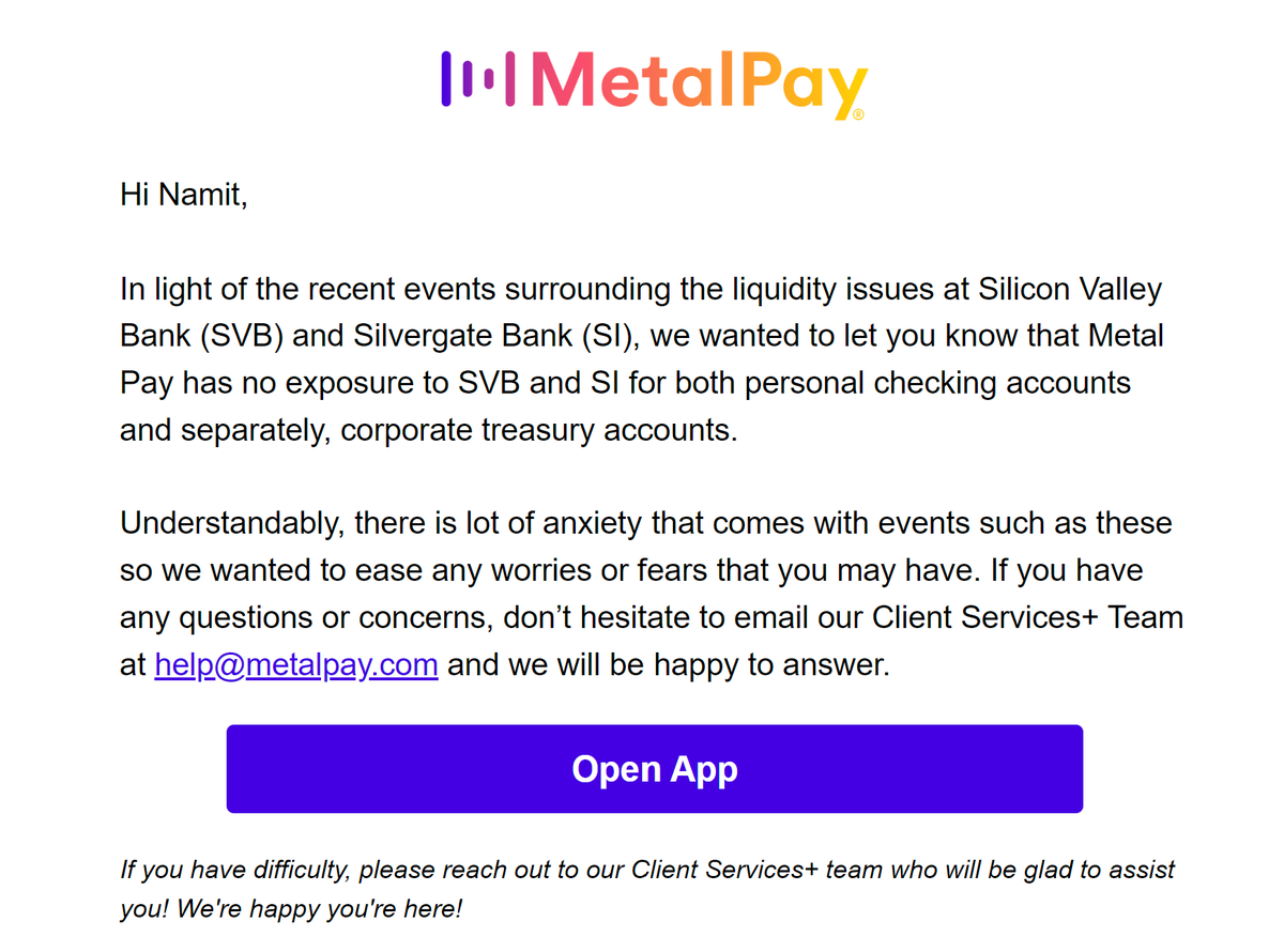 0xNamco's tweet photo. Times like these is why I appreciate services like @metalpaysme 

Been using them for years.  They never overcommit https://t.co/hZZbuqLEIR