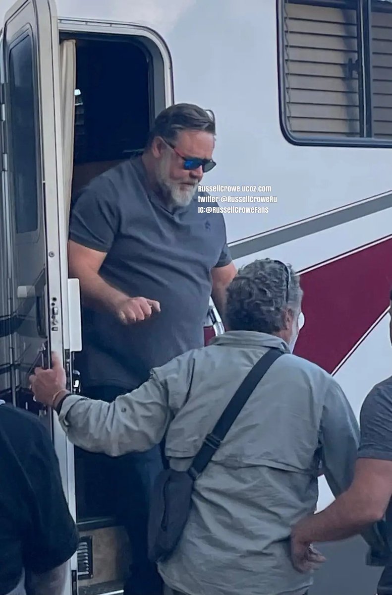 #RussellCrowe on the #SleepingDogs #movie set. He will appear this movie with #KarenGillan and #MartonCsokas.
