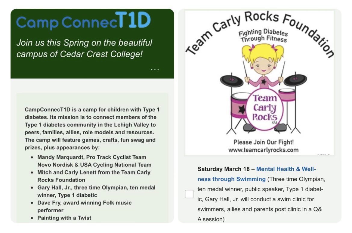 Do you have a child with Type 1 diabetes? CampConnecT1D is for children with Type 1 diabetes. Its mission is to connect members of the Type 1 diabetes community in the Lehigh Valley to peers, families, allies, and resources.