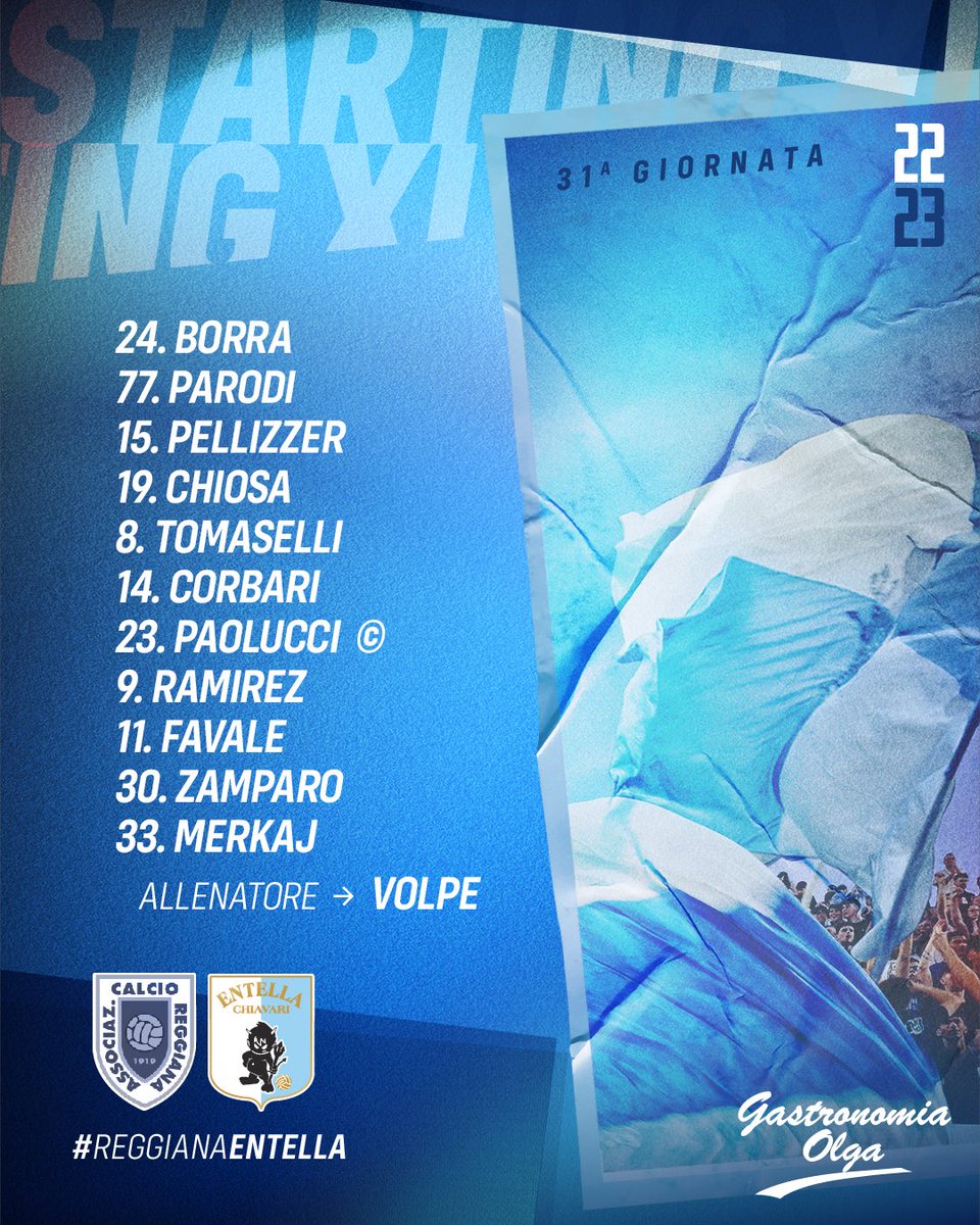 ⚽️ | FORMAZIONE

Ci siamo, ecco il nostro 1️⃣1️⃣
Dai ragazzi 🔥

#ForzaEntella #UnaSolaSquadra