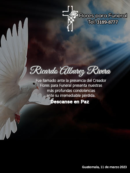 Fue llamado ante el Creador Ricardo Alburez Rivera QEPD para envio de flores hoy a su funeral puede llamar al 3189 8777 #floresparafuneral #coronasdeflores #floresadomicilio #arreglosfunebres #arreglosflorales #ricardoalburez