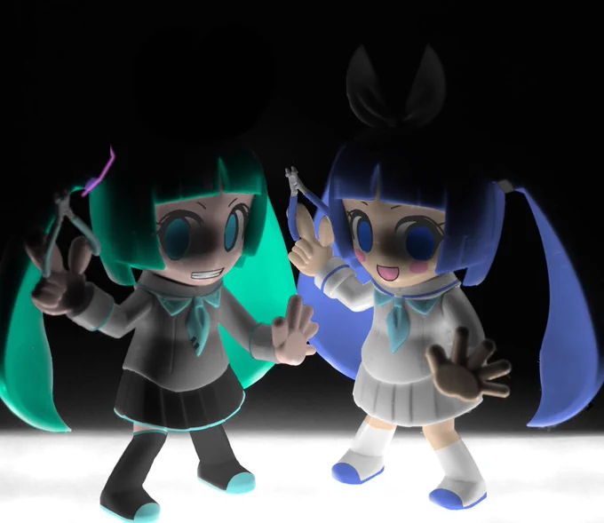 #女の子二人のイラストを貼る見た人もやる 