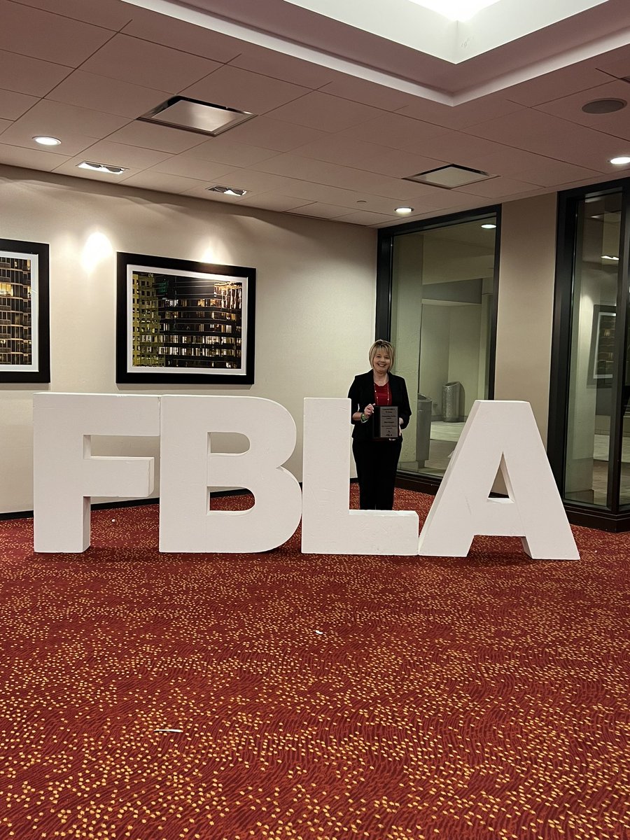 Thank you <a href="/georgiafbla/">Georgia FBLA</a>. Recognized for Outstanding Service as 1 of only 2 current FBLA Advisers who once served as State Officers. Will hang this proudly in my classroom.<a href="/GCPSCTE/">GCPS Academies and CTAE</a>
