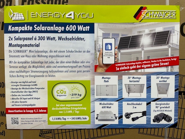 expertUelzen's tweet photo. Ganz einfach den eigenen Strom herstellen, ohne Photovoltaik-Anlage auf dem Dach! Z.B. mit dem Schwaiger 600 W Solarpanel, welches Du auf einem Flachdach, Terrasse, Balkon, Zaun und vielen weiteren Orten installieren kannst.
#Sonne #Sonnenenergie #Photovoltaik #Energiewende https://t.co/5KqbKR9d7I
