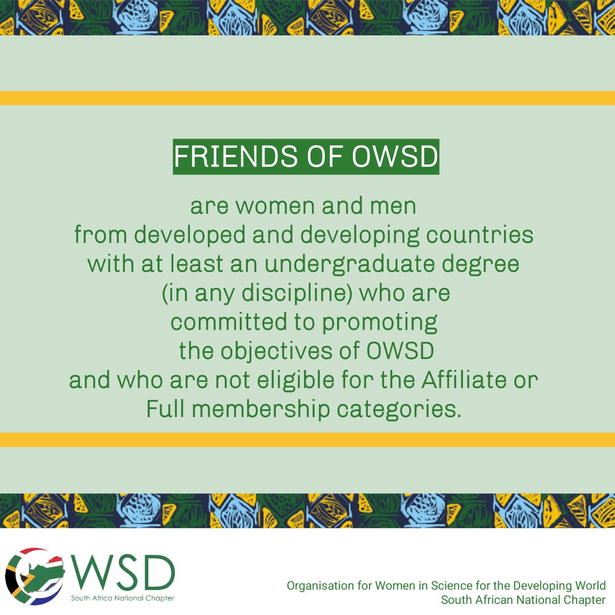 owsd_sanc's tweet photo. BECOME AN OWSD SANC MEMBER!
You can become a member by clicking on the link below:
https://t.co/OM7ZIdRaVD
For more information, visit https://t.co/eja4qKfJbI.
#owsd #owsdsanc #womeninscience #womenempowerment #womeninSTEM #genderequality https://t.co/TQaxACk7g7