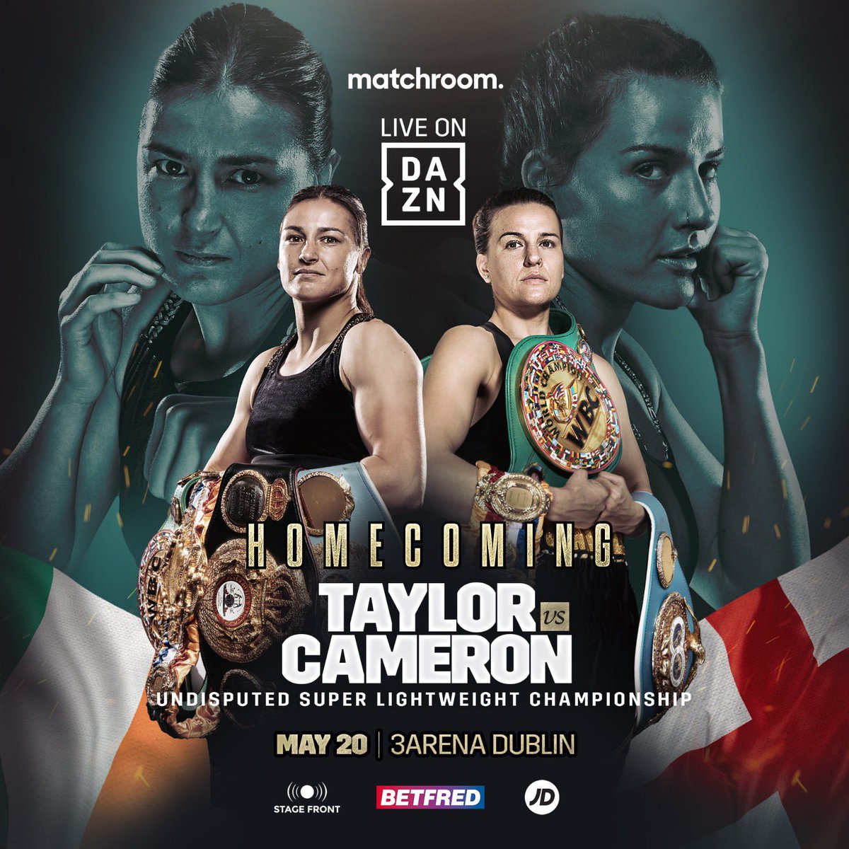 IFLTV's tweet photo. IT’S ON ‼️

#️⃣ #TaylorCameron
👑 Undisputed Super-Lightweight Championship

🗓 May 20

📍 Dublin, Ireland

📺 @DAZNBoxing

Who wins and how? ⬇️

#WomensBoxing #KatieTaylor #BoxingWorld https://t.co/Iz9ONajU9d