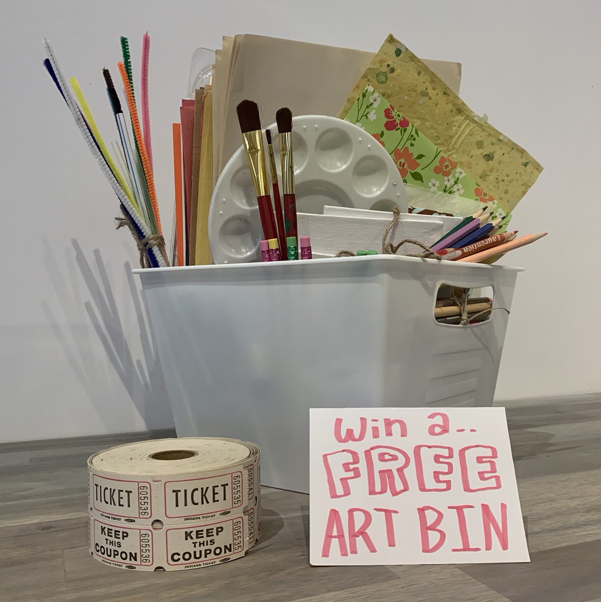 We had such a great time hosting our previous raffle, we’ve decided to do it again! 🤩

Stop by the Gallery between today and Saturday March 25, 2023 to enter your name into a draw to win an art bin filled with mixed media art supplies, pictured in this tweet! #Creativity #Ideas