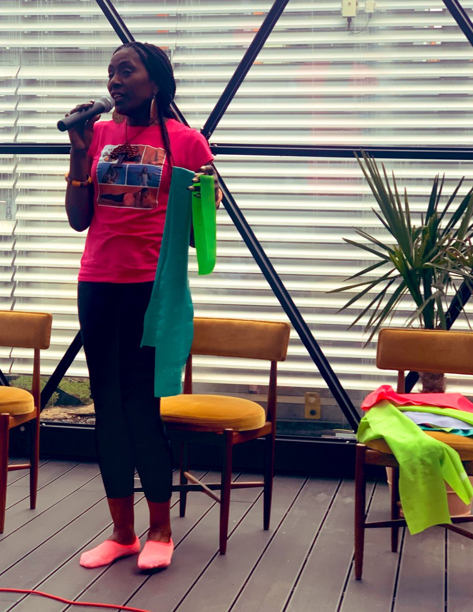 evefrancisholt's tweet photo. Thanks to Adeola and Ronke for brilliant #IWDFest &amp; invite to join panel to talk about ways to wellness. What a joyful day. Loved listening to Annie &amp; Rachel &amp; stretching with Doretta. Great space. My kids loved Milly B’s cakes! #BlackBusiness #Wellness #ActiveLivesforAll #Joy https://t.co/hiozoAm80d