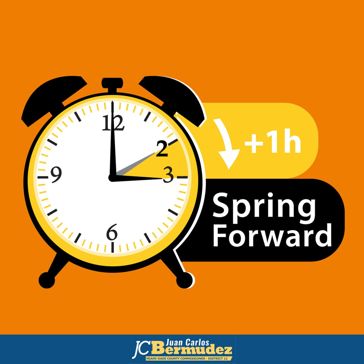 Time to spring forward! Move your clocks ahead one
hour starting at 2:00 a.m.