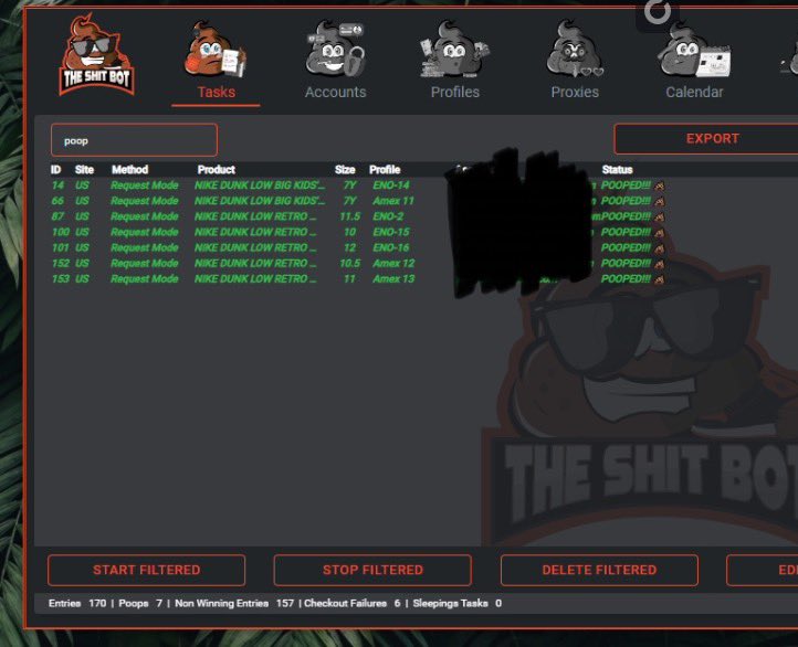 arnoldwenceslao (@potatogaming641) on Twitter photo 2 white cements and 7 pandas. Ty tsb 💩
B: <a href="/The_Shit_Bot/">The Shit Bot</a>
P: <a href="/RichProxies/">Rich Proxies</a> <a href="/TheXYZStore/">TheXYZStore</a>
G: <a href="/backdooredinfo_/">BackdooredInfo</a> <a href="/SalFNF/">SalFNF</a> @EarlySnkrInfo 2 white cements and 7 pandas. Ty tsb 💩
B: <a href="/The_Shit_Bot/">The Shit Bot</a>
P: <a href="/RichProxies/">Rich Proxies</a> <a href="/TheXYZStore/">TheXYZStore</a>
G: <a href="/backdooredinfo_/">BackdooredInfo</a> <a href="/SalFNF/">SalFNF</a> @EarlySnkrInfo