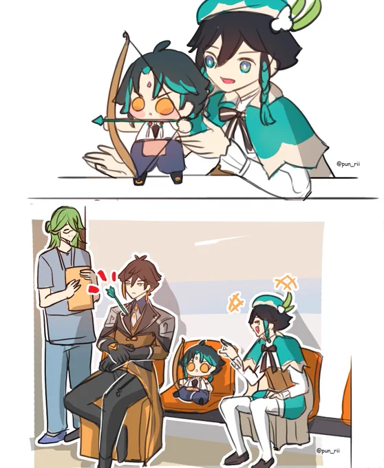 Uncle Venti really proud of you😅 #xiao #zhongli #venti 