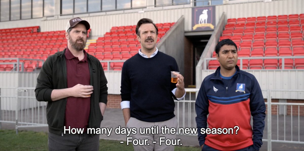 tedlassomemes's tweet photo. four more sleeps until ted lasso comes back https://t.co/EWun3iA6en