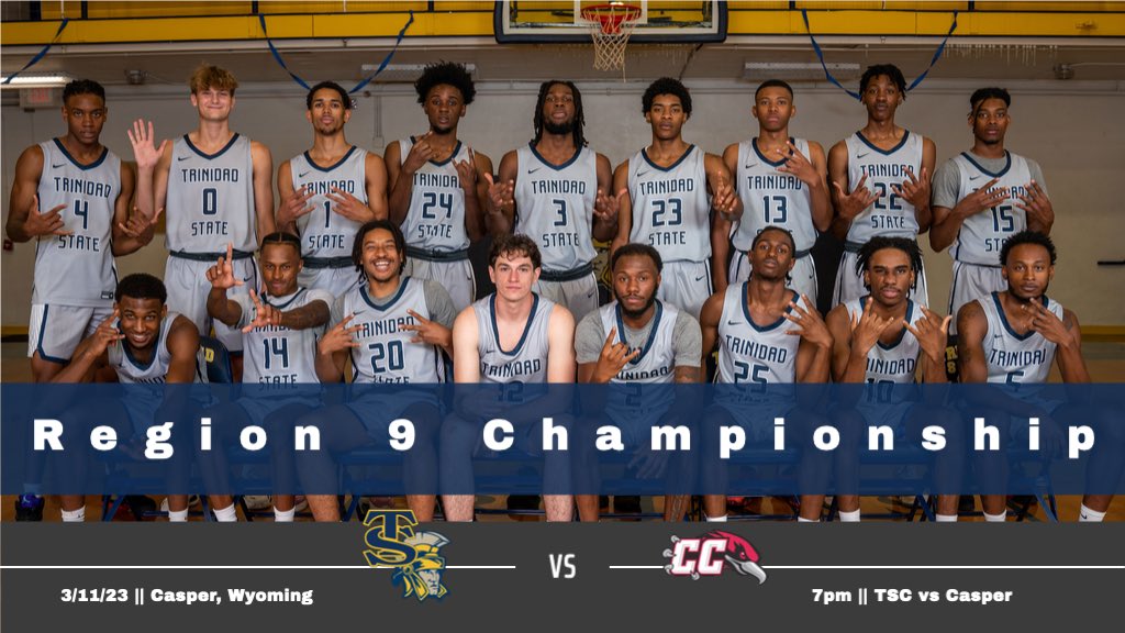 TSCATHLETICS's tweet photo. Region 9 Championship -
Trinidad State faces Casper College in Casper, Wyoming in the title game starting at 7pm -
for more information - 
https://t.co/2jAO4QTXKZ 
#TrojanProud @tscmbb https://t.co/HS2klxBTaA