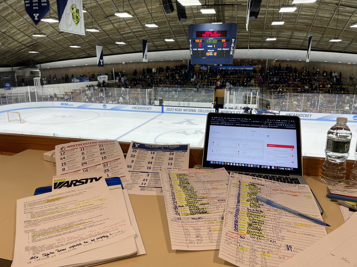 BrandonPelter's tweet photo. No score at the end of one 

A trip to the Frozen Four on the line between @YaleWHockey and @GoNUwhockey 

Tune in now https://t.co/dbby5FqAyH https://t.co/JenDZsFsuw