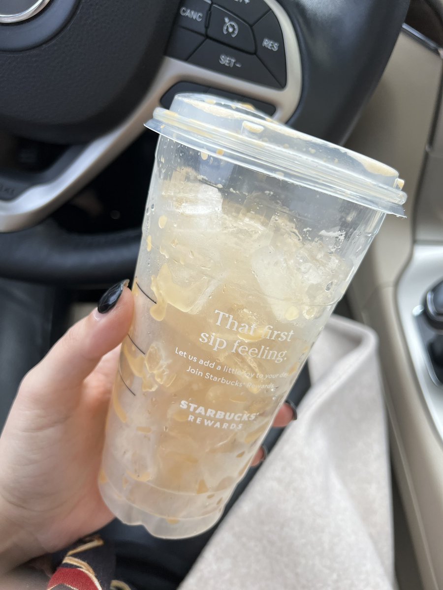 Me: “very light ice please”
<a href="/Starbucks/">Starbucks</a>:

Paid for ice and 3 sips of coffee. 😒