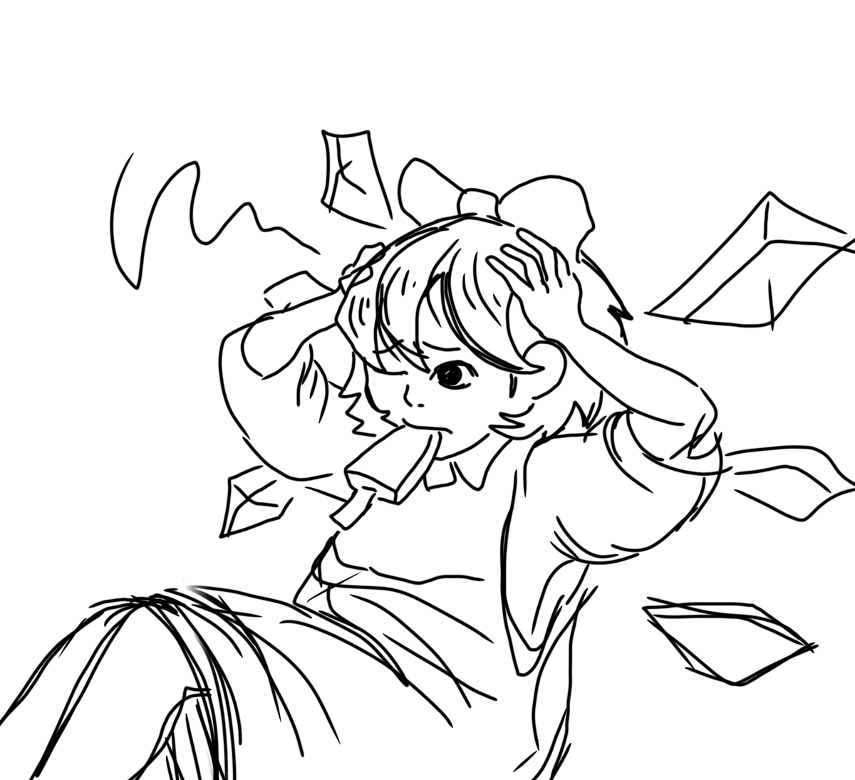 Cirno getting brain freeze :v