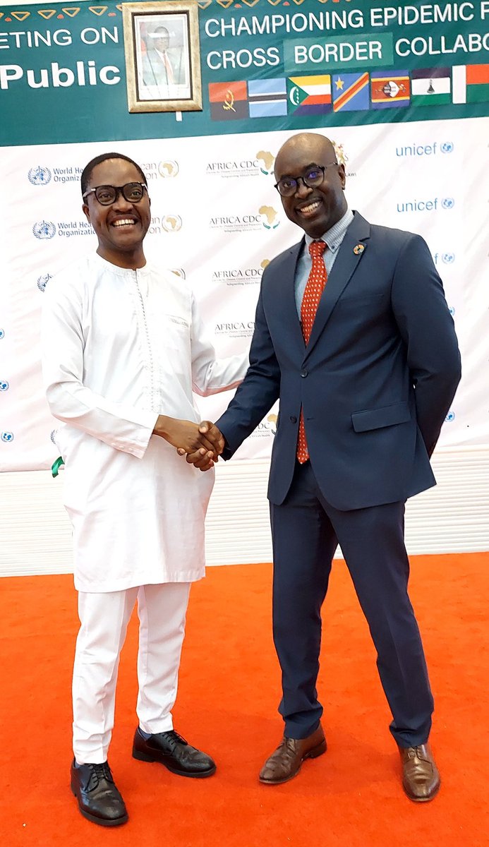 #EndCholera 
It was a delight to reconnect in person with an esteemed brother and friend Dr @SalamGueye , the Regional Emergency Director at @WHOAFRO during the High-Level Emergency Ministerial meeting on cholera in Lilongwe. 

Inspired by his unwavering commitment and passion