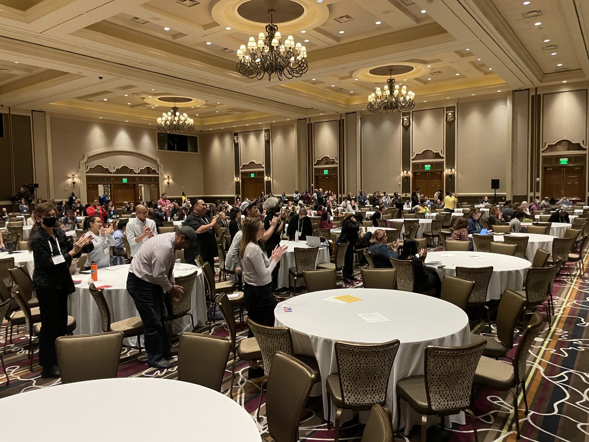 aacu's tweet photo. Standing ovation for the #DESS23 Closing Plenary speaker, @MACooperPhD with @LuminaFound. We're so grateful for her moving address focused on embracing and seeking truth. https://t.co/WAjoLPv64E