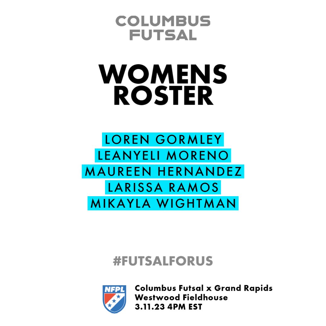 🔵⚫️ TONIGHTS ROSTER AND STARTING V ⭐️

#ColumbusFutsal #FutsalForUS⭐️ #WatchNFPL