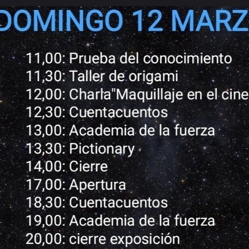 HoloRedEstelar's tweet photo. Os dejamos el horario con las actividades que haremos mañana domingo día 12
No olvides que la entrada es gratuita, como tampoco olvides ser solidario con @SOSANGELES1 trayendo tu bote de cacao y @losgatitosdenia aportando tu granito por todos los michis #theforceweekends https://t.co/mx58tKa0tT