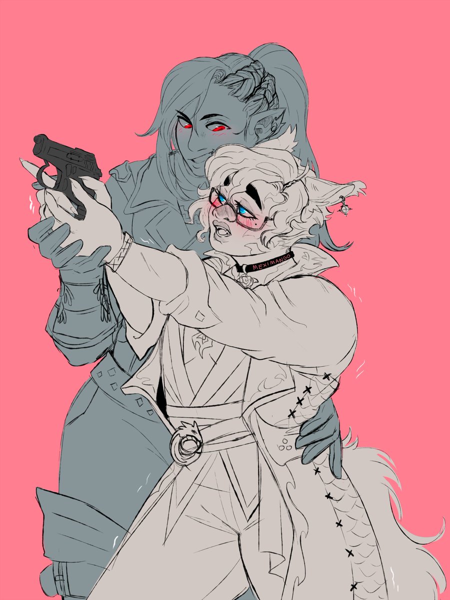 meximango's tweet photo. Day 6 - "Shiver"

Cahsi asked Hilda to give her some lessons about how to handle a gun. It's impossible to concentrate with Hilda so close to her like that, though. There are other things she'd rather she handle. 😏

#xivsapphicweek #ffxivart https://t.co/FHkwIbu5wp