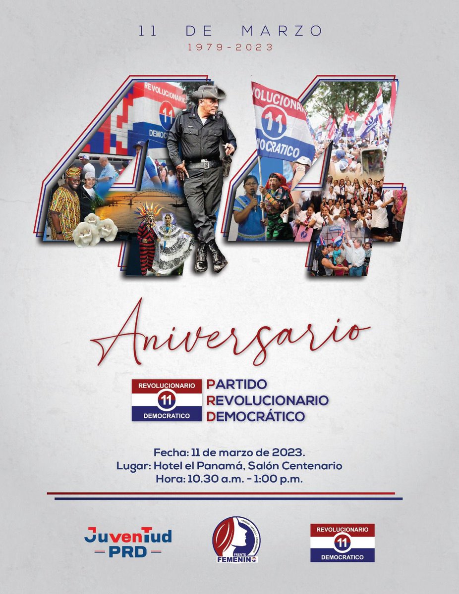 JXMPRD's tweet image. En estos 44 años, nuestro partido ha pasado distintos procesos que nos han hecho entender que la sociedad siempre demanda la habilidad natural que tenemos de reinventarnos.
Feliz aniversario @PRDesPanama