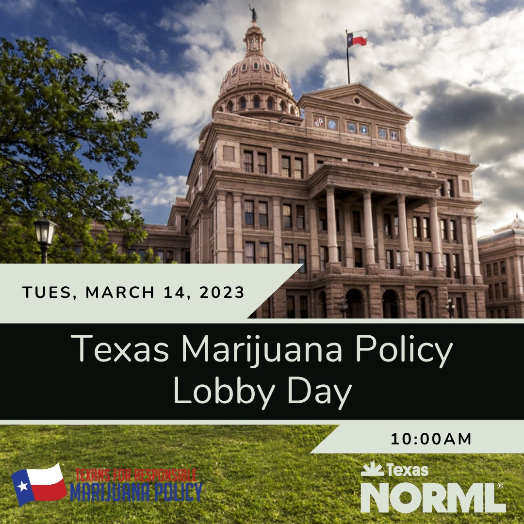 TexasNORML's tweet photo. Join us at #Texas #Marijuana Policy Lobby Day on March 14, 2023 to advocate for sensible marijuana policy in TX. With only 140 days of #txlege, it's crucial to engage our legislators and their staff. #NORML #TexasNORML

Register now at https://t.co/v8q9ZHaTur https://t.co/5aWgXt2n1j