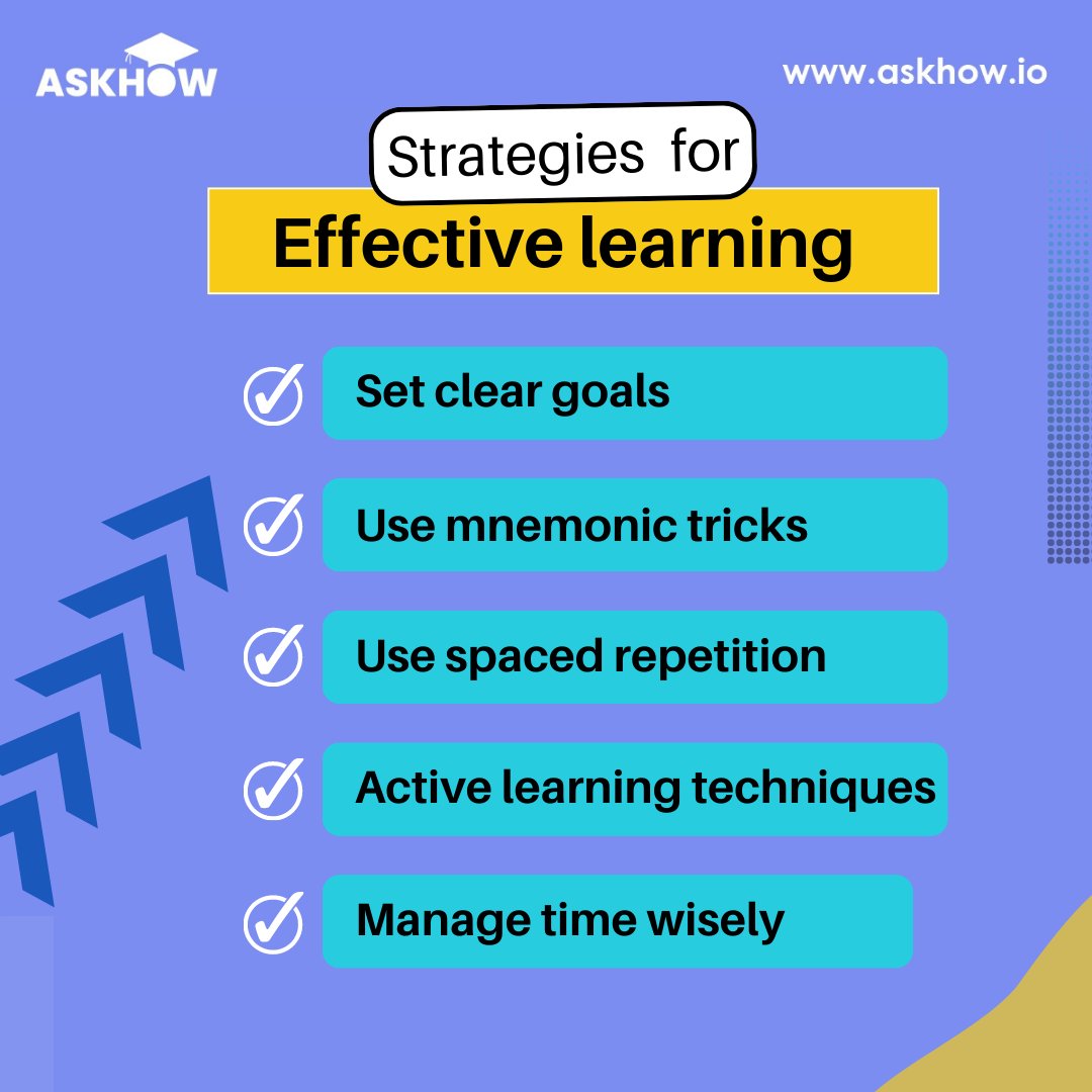 #Effective learning is key to success in academic, professional, and personal pursuits.

Here are some #strategies for effective learning:

#effectivelearning #StudentWellbeing #education   #studentbenefits  #learning #londonschools