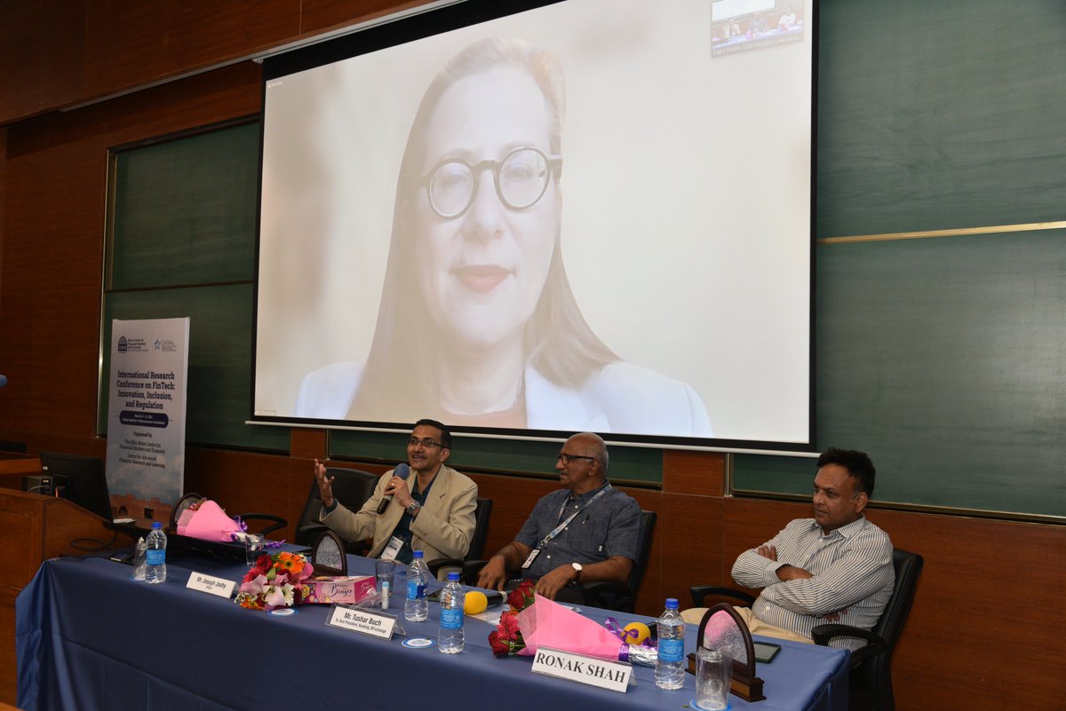 IIMAhmedabad's tweet image. Here are glimpses of the second day of the International Conference on FinTech jointly hosted by @MisraCentreIIMA and CAFRAL.
#fintech #financialmarket #researchconference #IIMAhmedabad #CAFRAL