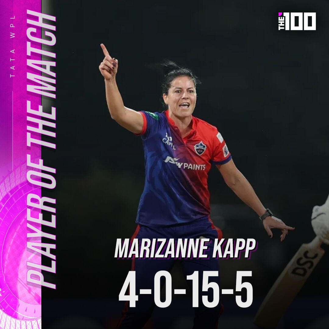 Marizanne Kapp won player of the match for her exceptional bowling performance 👏 

#WPL #DCvGG #MarizanneKapp