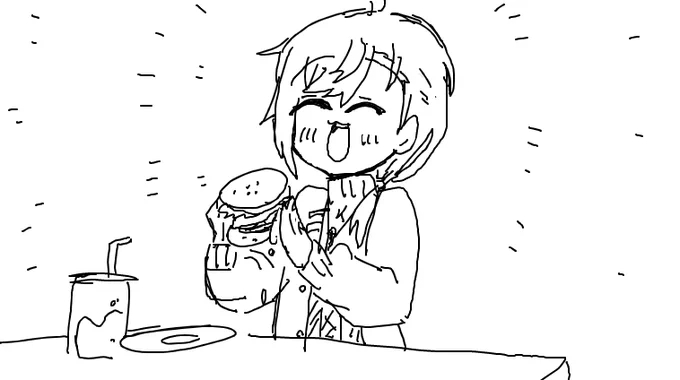 これ投稿してたっけ
笑顔でハンバーガーたべる叶 