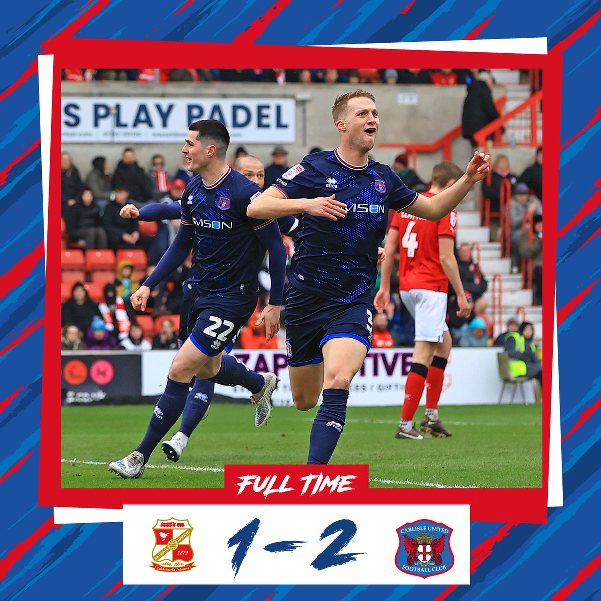 That's full time, we won 2-1 - get in!! #cufc