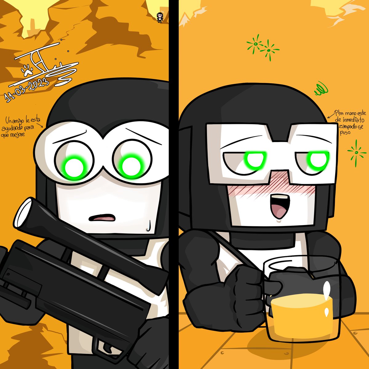 Jhesica10160428's tweet photo. @xaxi_tiniXd Hice lo mejor que pude XD (creo que no leí bien lo que me dijiste QwQ) #Tankmen #TedxTom #nsfw_art #SniperxSniper https://t.co/ZuIv5RGeBA