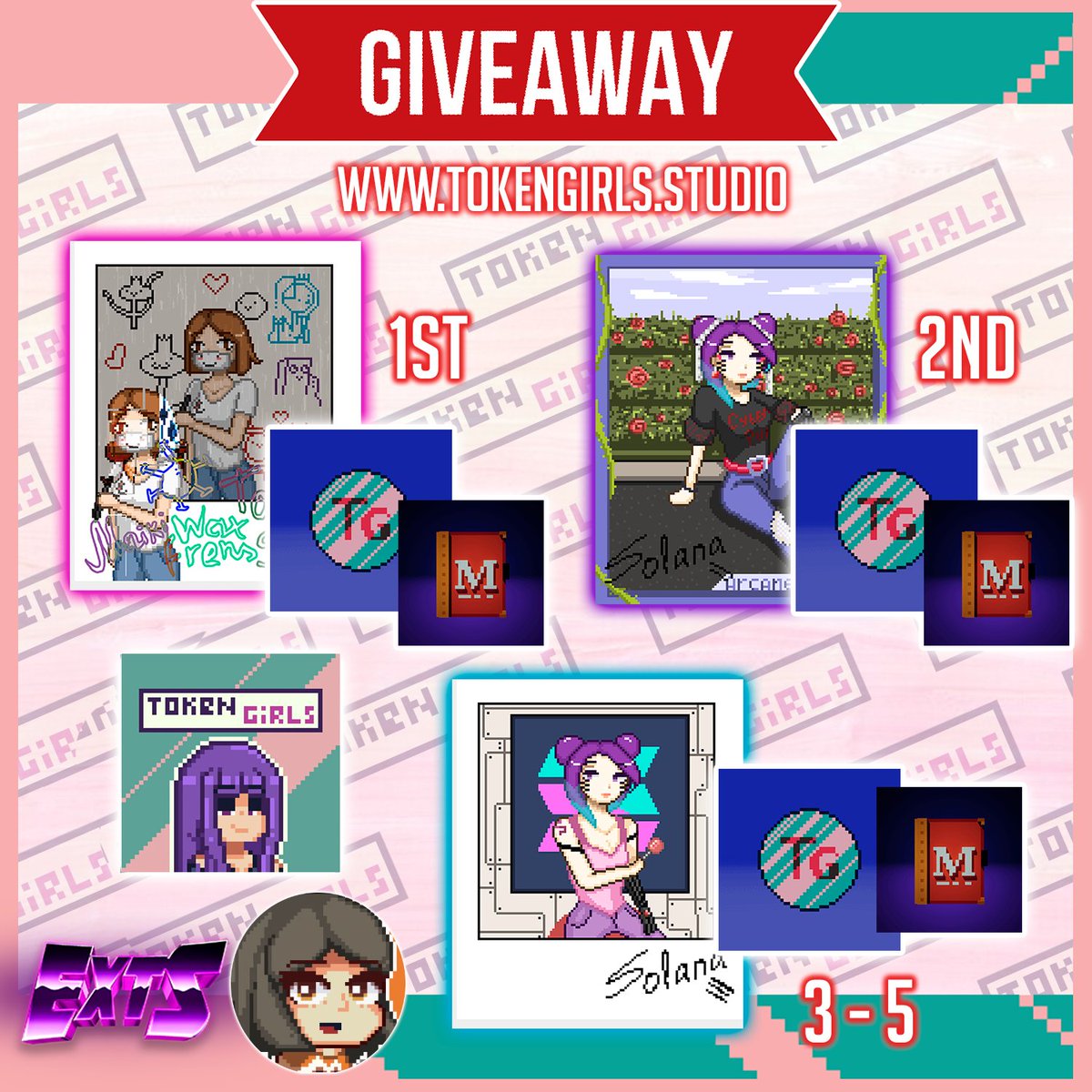 ExtraTutos's tweet image. Token Girls Big Giveaway!! 72Hs!!

5 Winners!!🏆
1 Token Girls NFT Bundle!!

✅Like + RT + Tag 2F
✅Follow @TokenGirlsLV &amp;amp; @ExtraTutos 
✅➡️Discord: discord.gg/kmcSDVDF
✅Leave Your Wax⬇️!

#Giveaways #NFTGiveaway #Giveaway #GiveawayAlert #BlockchainGaming #WAXFAM #WAX #NFT